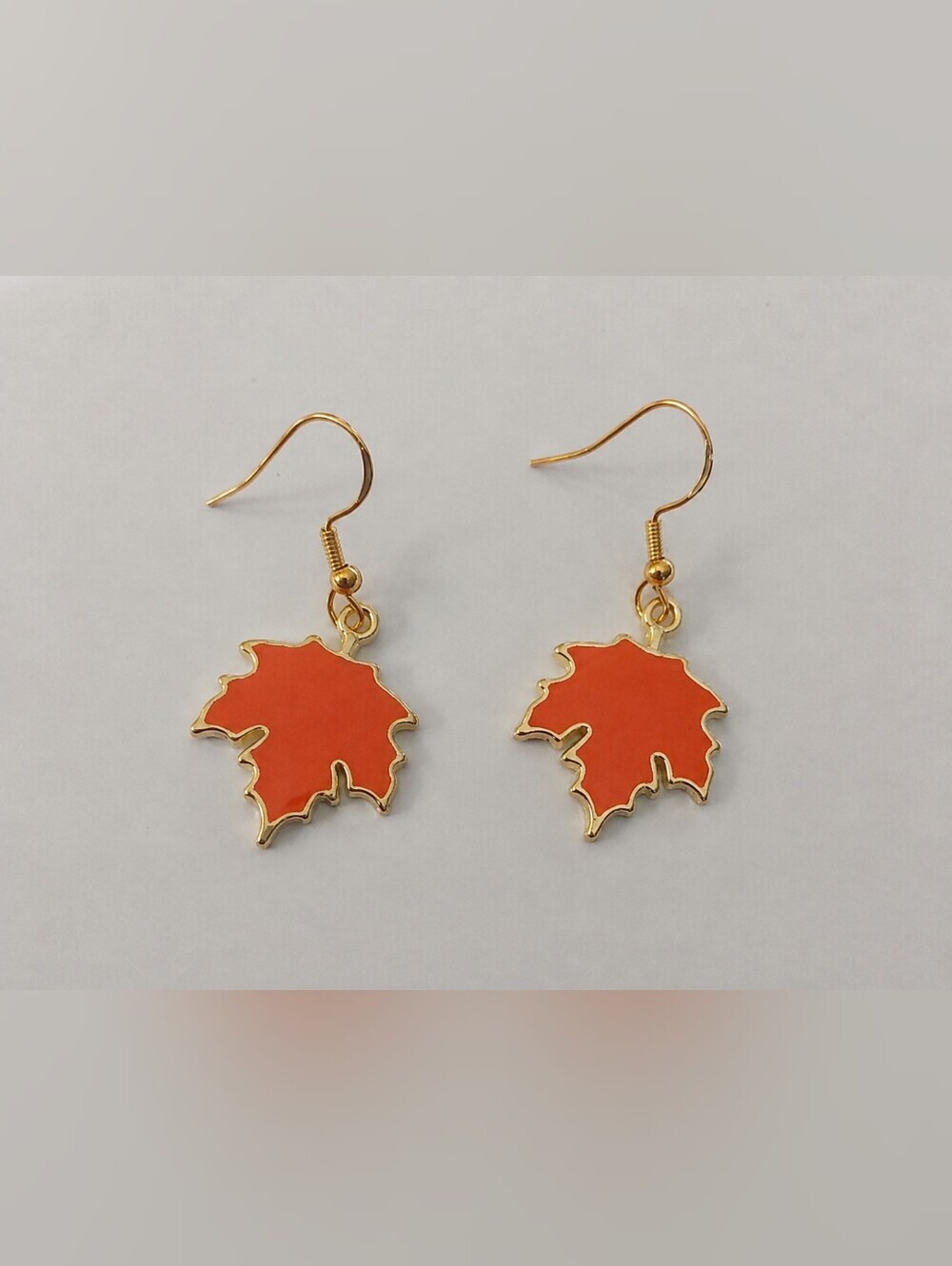 Maple leaf Earrings Colorful Fall Autumn ORANGE